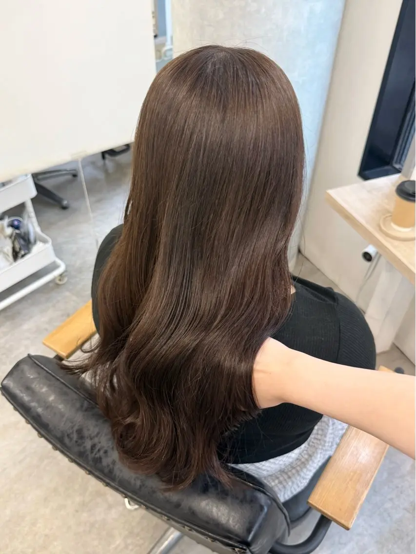 ロング カラー ヘアアレンジ ブラウンカラー ミント ヘアカラー トリートメント Himawari♡ 柔らかいカラーのヘアスタイル