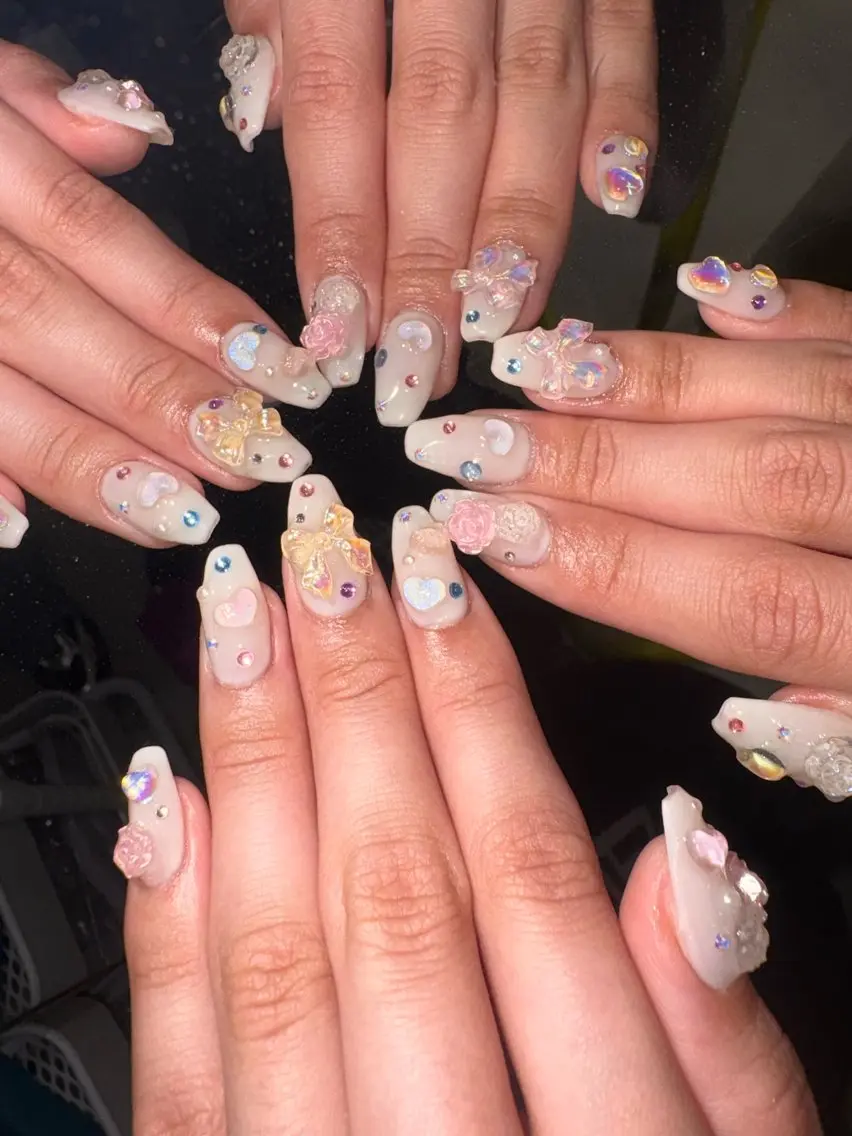 ネイル パステルネイル 33nail✴️栄 スミレ❇️Gel-xのネイルデザイン
