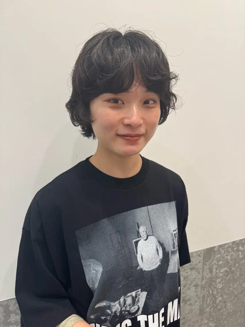 ショート パーマ カット パーマ トリートメント センスをお届けします 大谷将生infpのヘアスタイル