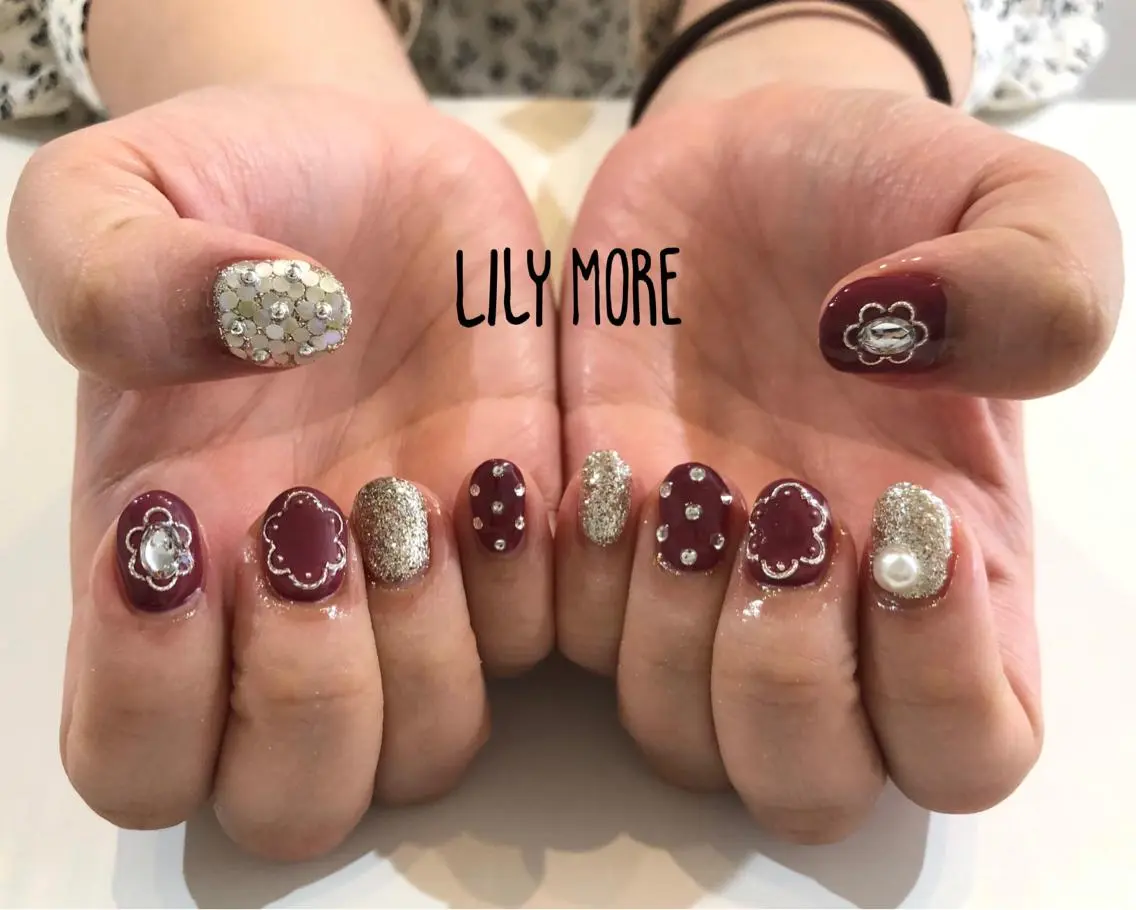 ネイル フラワーネイル Lily closetのネイルデザイン