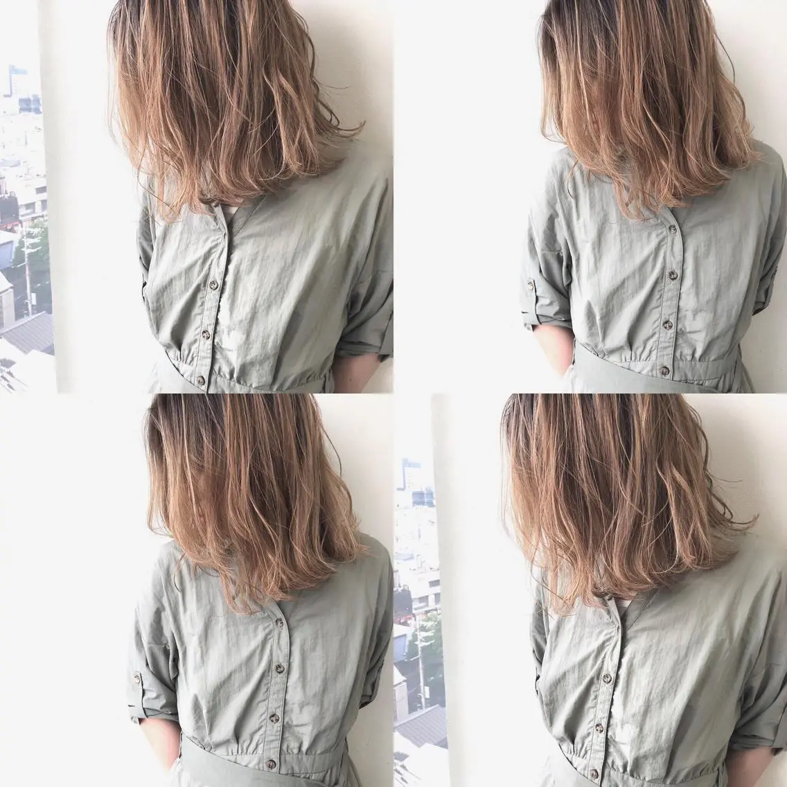 ミディアム ハイライト 小澤大輔 YOLO hairのヘアスタイル