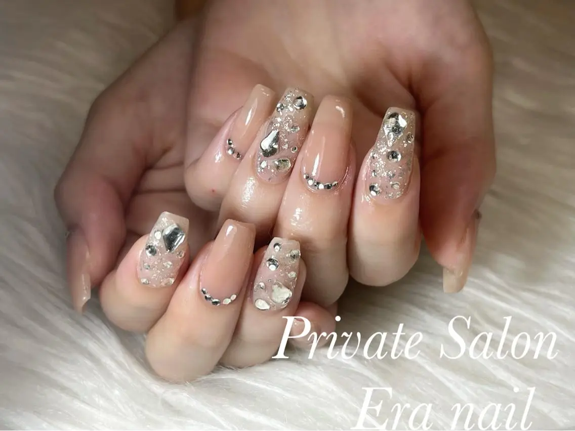 ネイル ワンカラーネイル ストーンネイル ハンドネイル Era nailのネイルデザイン