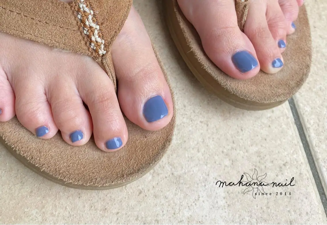 ネイル フットネイル ワンカラーネイル mahana nailのネイルデザイン