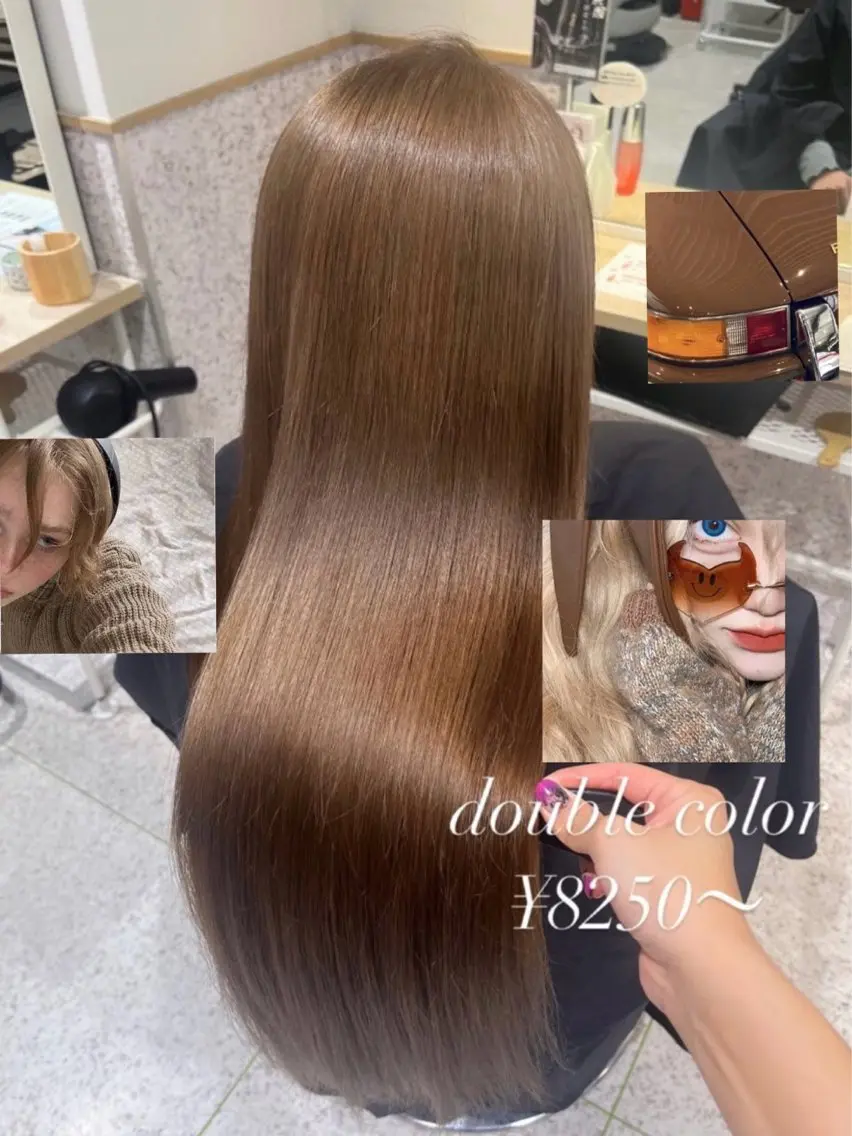 ロング カラー ベージュカラー ブリーチ ダブルカラー ヘアカラー トリートメント 髪質改善&艶カラー/ ほんだあみ (♡)のヘアスタイル