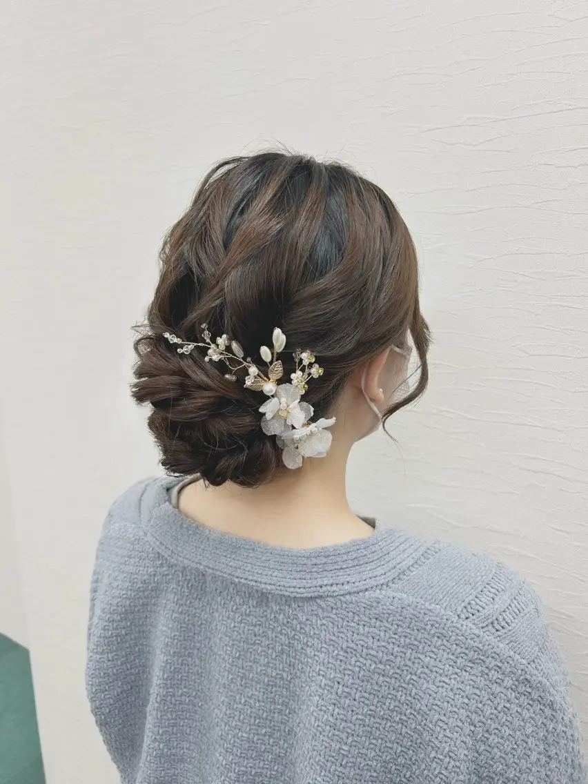 ミディアム 浴衣 ヘアセット YUMEYAKATA 五条店のヘアスタイル