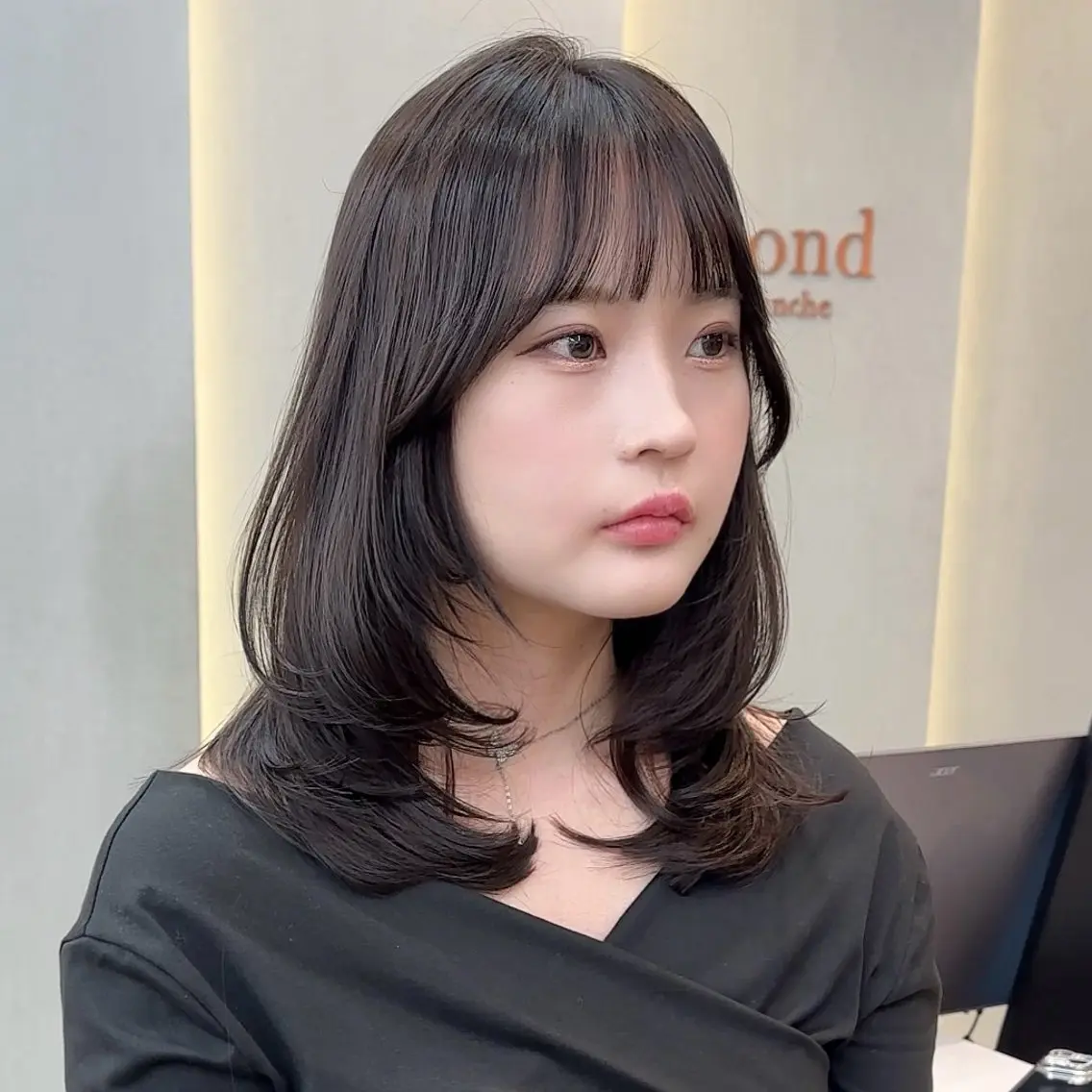 ミディアム カット 縮毛矯正 トリートメント 縮毛矯正/韓国ヘア /レイヤー🎀ミズキのヘアスタイル