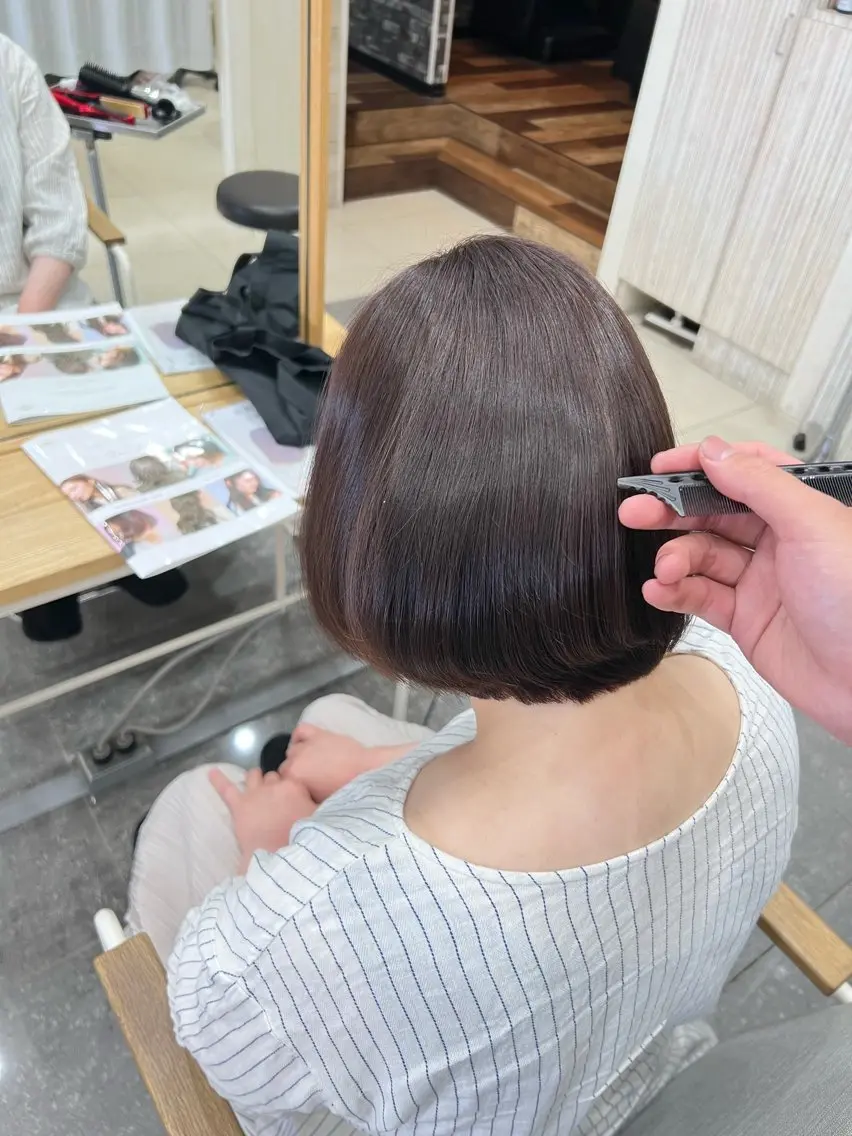 ミディアム カラー パーマ オーガニックカラー 縮毛矯正 カット ヘアカラー 縮毛矯正 太白区/白髪ぼかし ハイライト/千葉達人のヘアスタイル