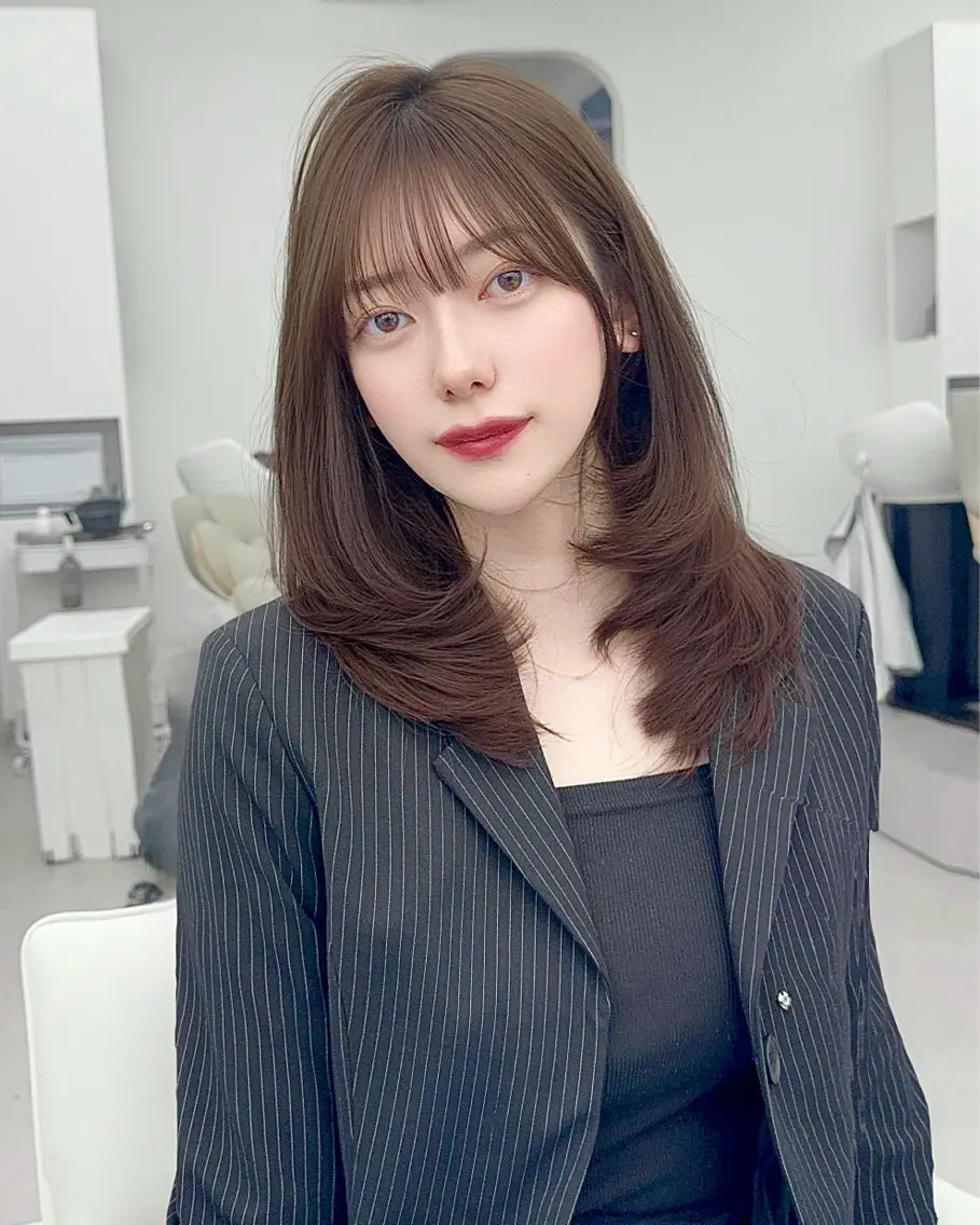 ロング カラー カット ヘアカラー トリートメント 韓国ヘア　紗希 🦋のヘアスタイル