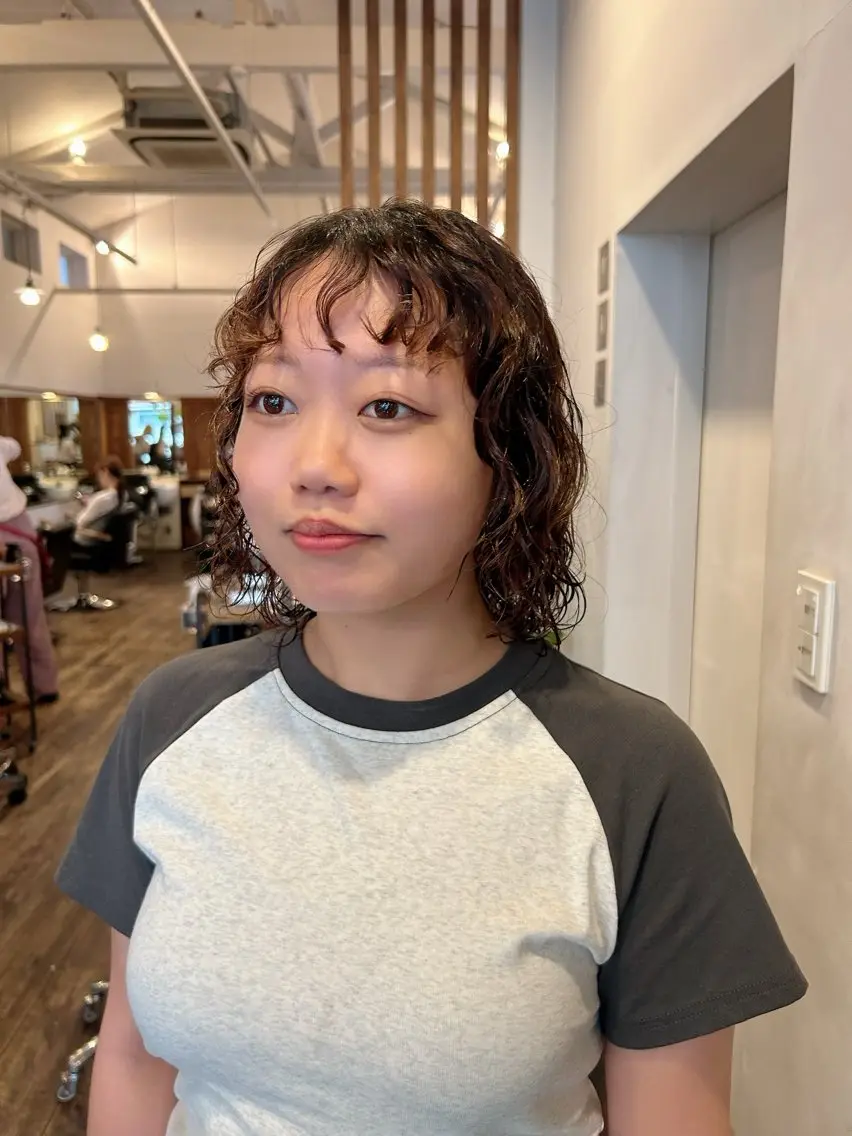 ミディアム パーマ パーマ MOK大阪梅田店 三ツ國 裕貴のヘアスタイル