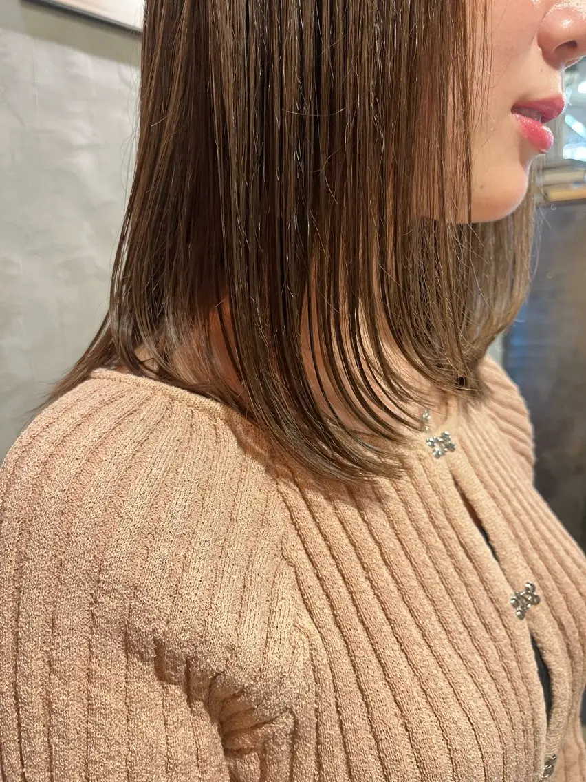 セミロング レイヤーカット ローレイヤー くるみ🩰/ボブ レイヤー/暖色カラーのヘアスタイル