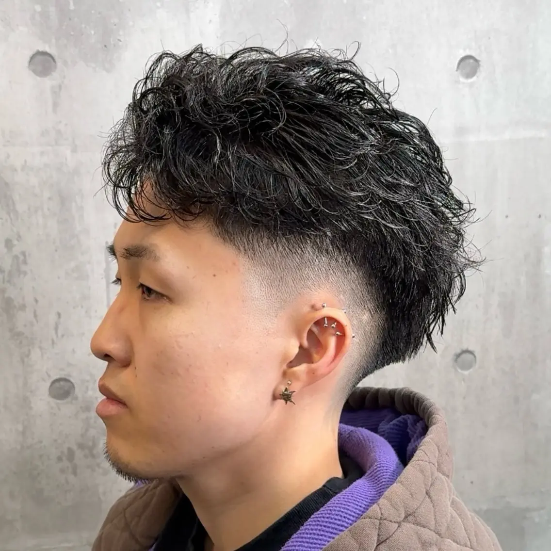 ショート パーマ ヘアアレンジ メンズ メンズ専門🥸 フェード特化　涼太のヘアスタイル