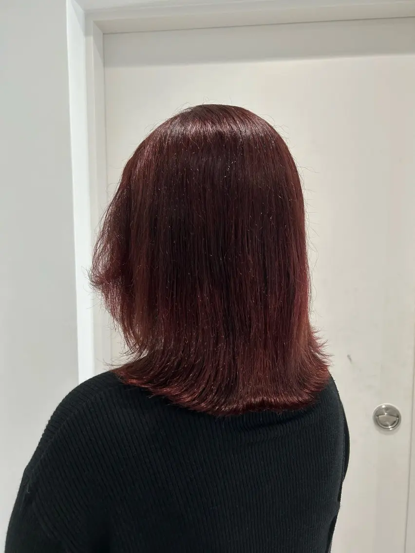 ミディアム カラー カット 縮毛矯正 愛結 暖色カラー🎀🩰のヘアスタイル