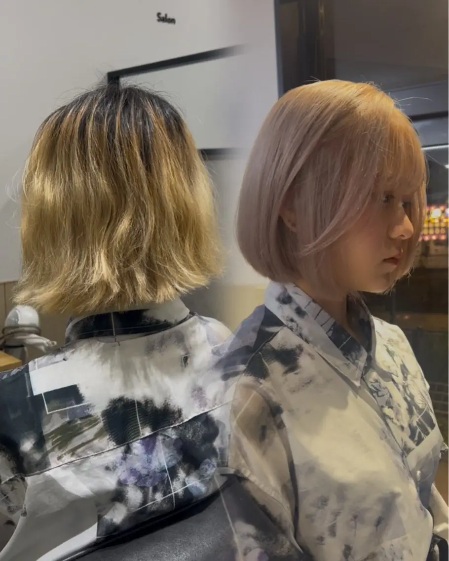 ミディアム カラー ヘアカラー 岡山ハイトーン・ ルーツカラー/こもものヘアスタイル