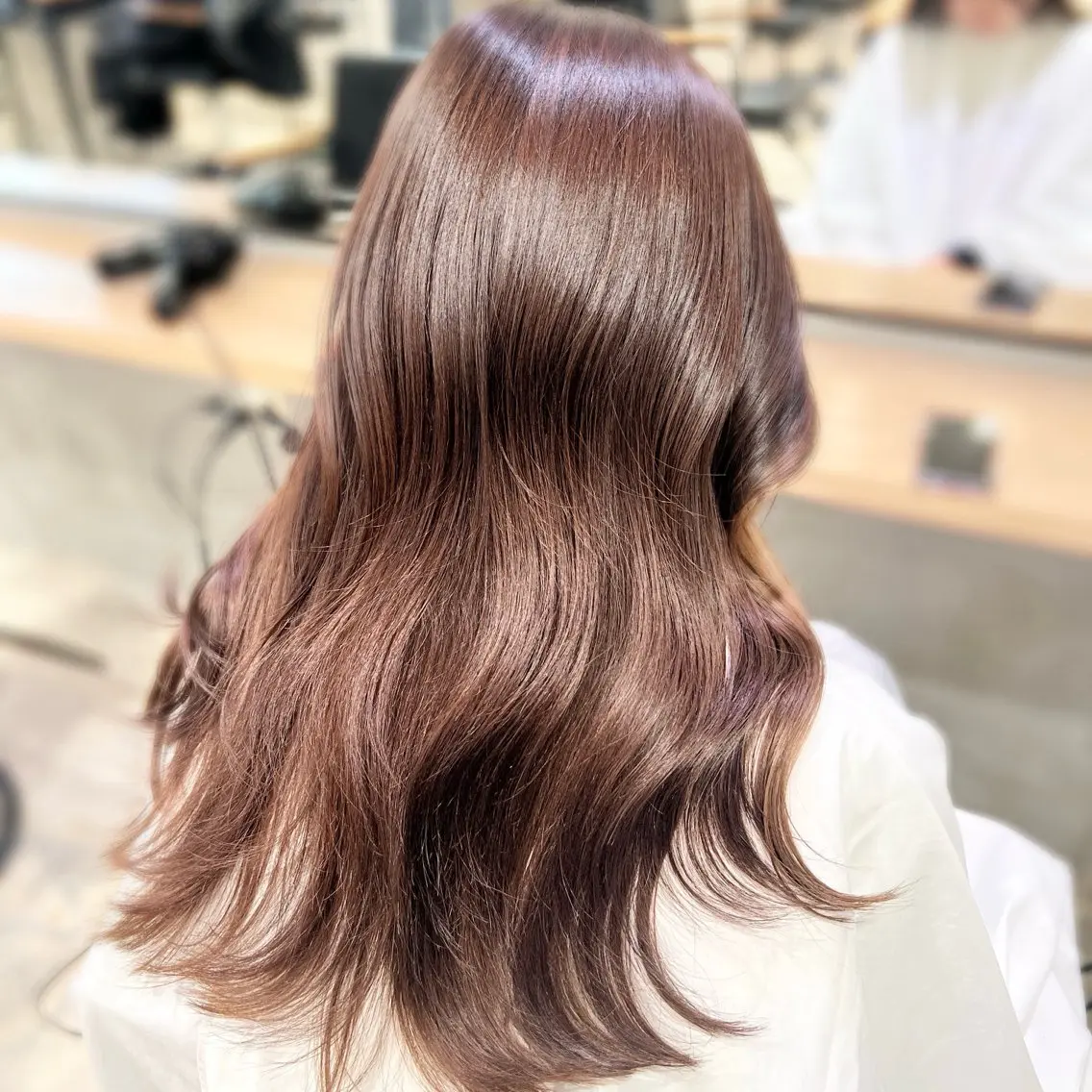 セミロング カラー レイヤーカット 髪質改善/韓国ヘア 顔まわり特化yutoのヘアスタイル