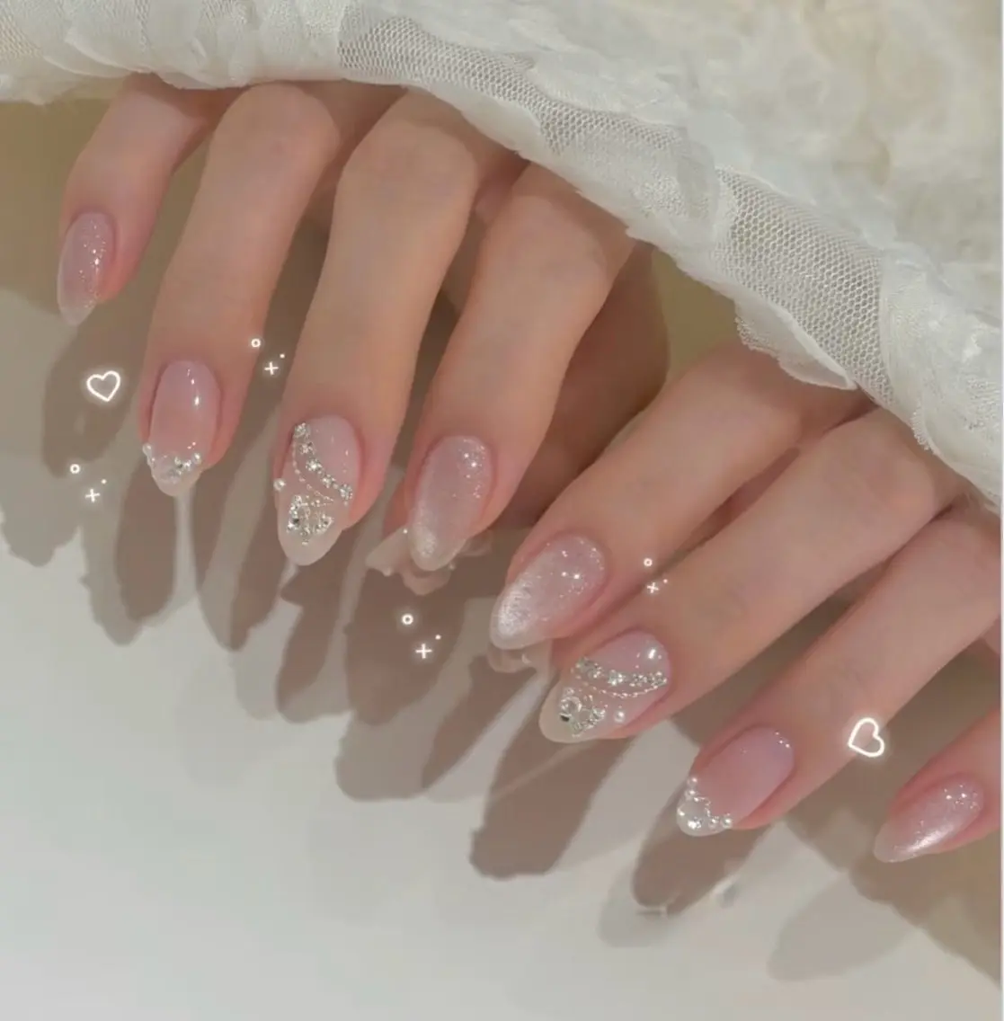 ネイル アートネイル オーロラネイル チークネイル 長さ出し フットネイル ハンドネイル Blossom nail_研修のネイルデザイン