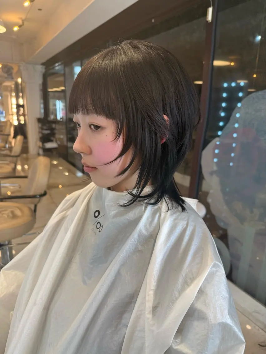 ミディアム カラー カット トリートメント ヘッドスパ ヘアセット HARUNA/原宿/ デザイン/カットのヘアスタイル