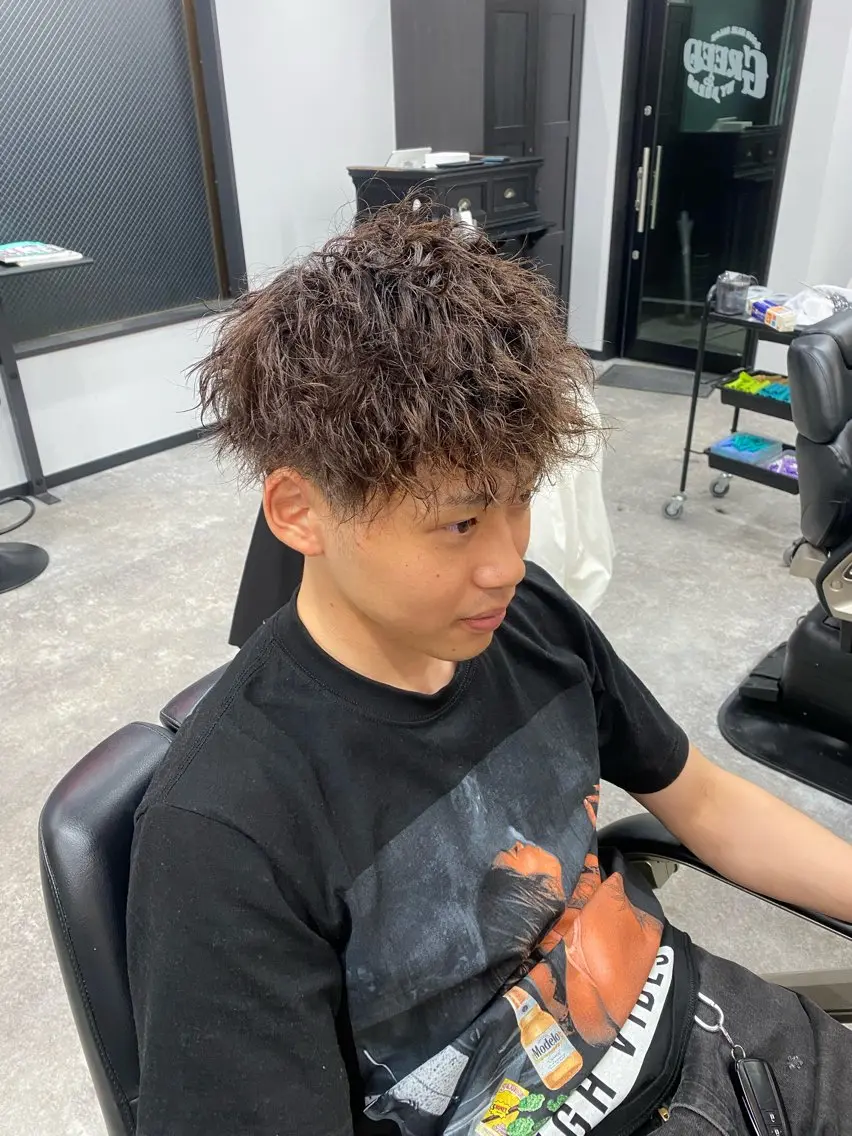 ショート カラー パーマ メンズ カット ヘアカラー メンズ専門美容師 BORDO/神谷のヘアスタイル