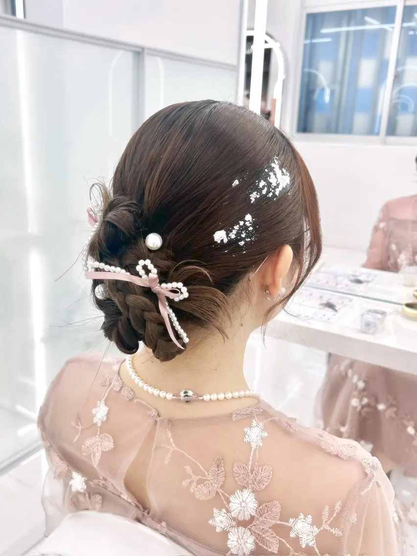 セミロング ヘアアレンジ 顔まわりレイヤー 顔周りカット 韓国風ヘア レイヤーカット 似合わせカット ヘアセット 本日🈳有!/透明感 艶カラーとどさんのヘアスタイル