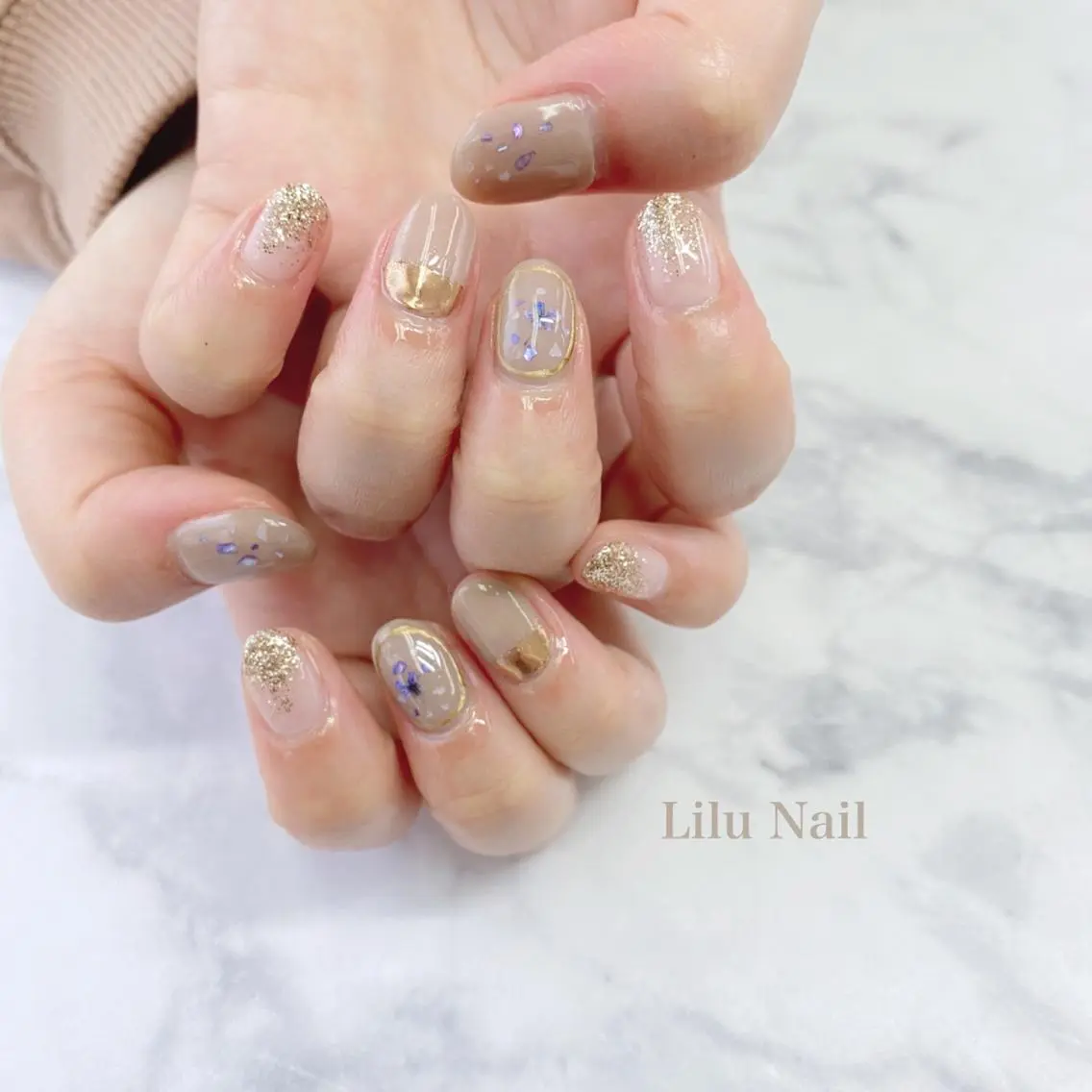 ネイル ニュアンスネイル モチの良さ◉ フィルインネイル♡のネイルデザイン