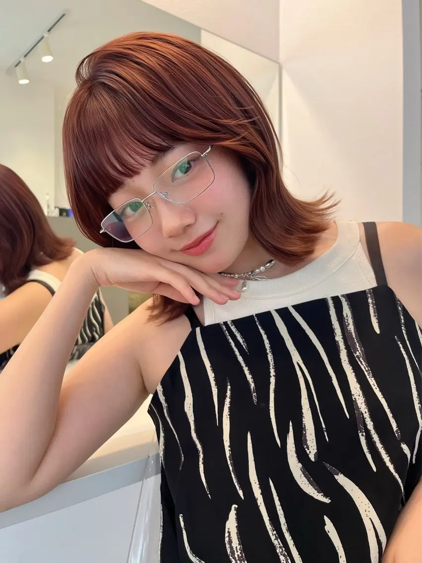 ミディアム ボブレイヤー ボブ レイヤーカット カット トリートメント SOYON 🤍CHIZU🤍.のヘアスタイル