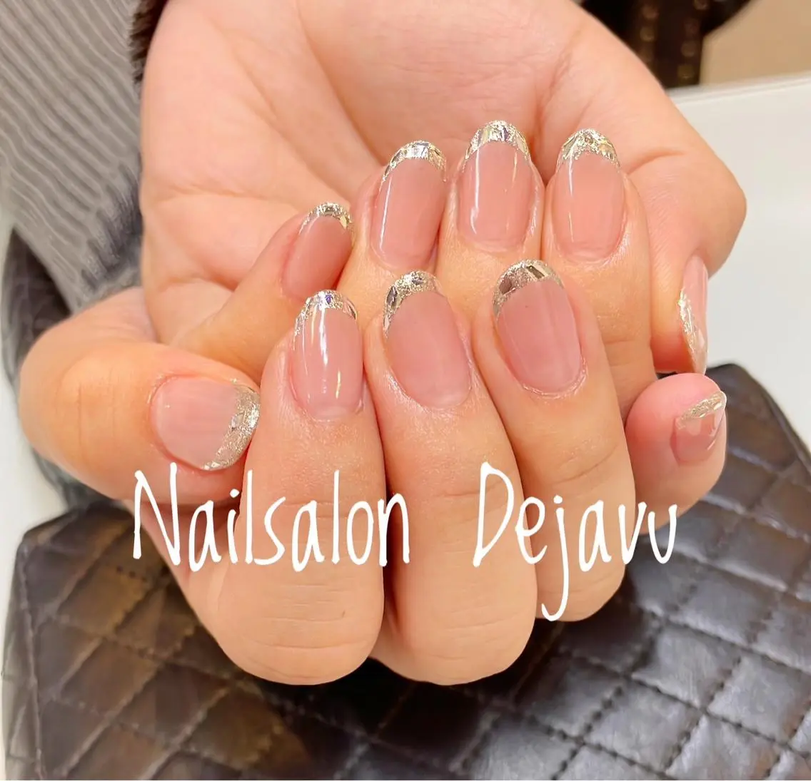 ネイル フレンチネイル ガラスフレンチ キラキラネイル ワンカラーネイル ハンドネイル Nailsalon Dejavuのネイルデザイン