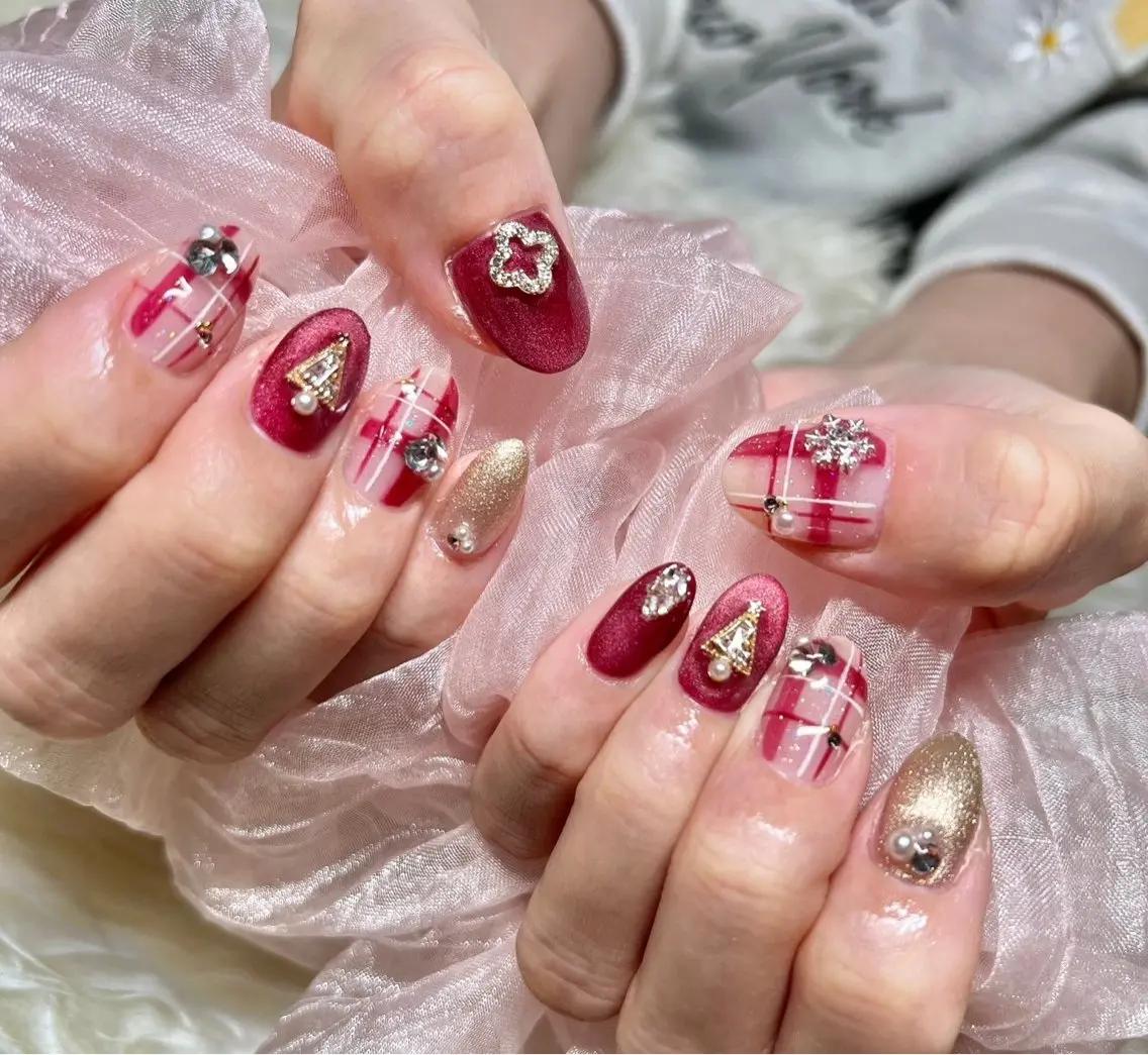 ネイル 成人式 長さ出し フレンチネイル ジェルネイル グラデーション ハンドネイル Nail&eye Belire 新宿のネイルデザイン