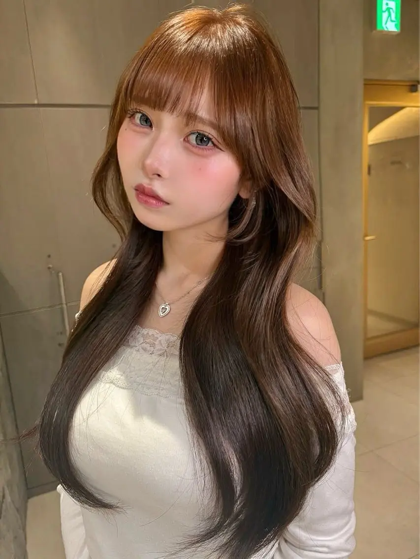 ロング カット ヘアカラー トリートメント 仙台Ｉ韓国レイヤー Ｉ髪質改善Ｉ伊藤拓海のヘアスタイル