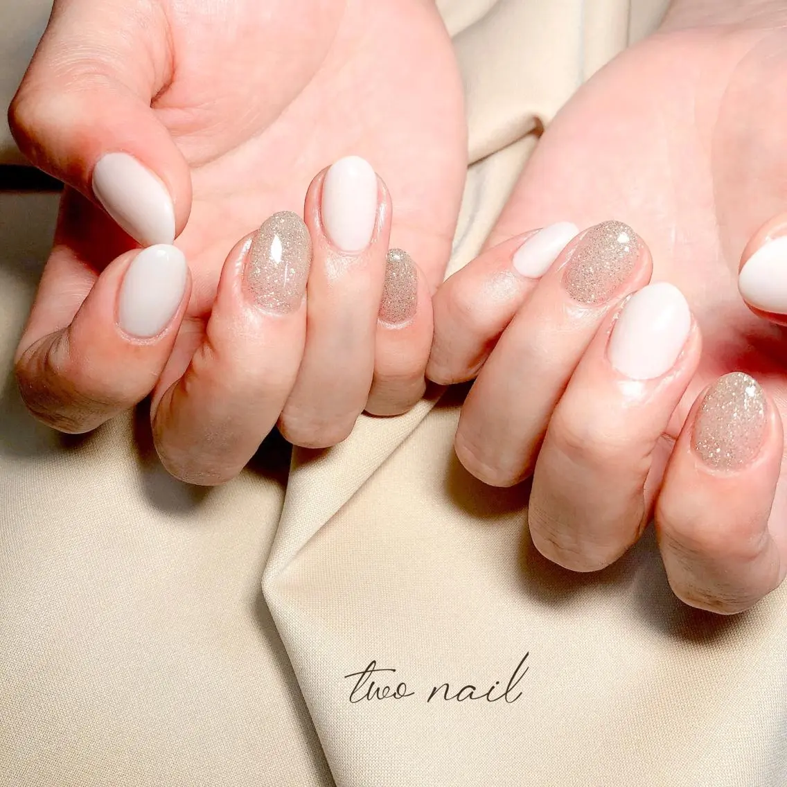 ネイル アートネイル フットネイル ハート ニュアンスネイル ホワイト ハンドネイル two nailのネイルデザイン