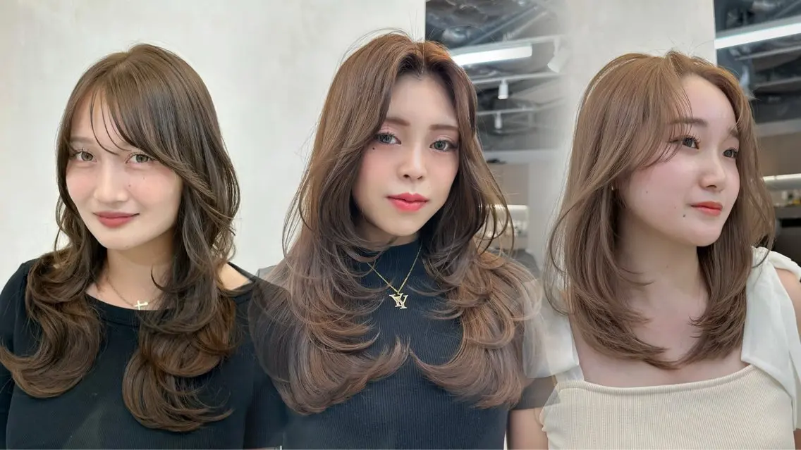 ロング カラー ブリーチ ブリーチなしカラー 髪質改善 韓国風ヘア レイヤーカット 韓国風レイヤーカラー ライムのヘアスタイル