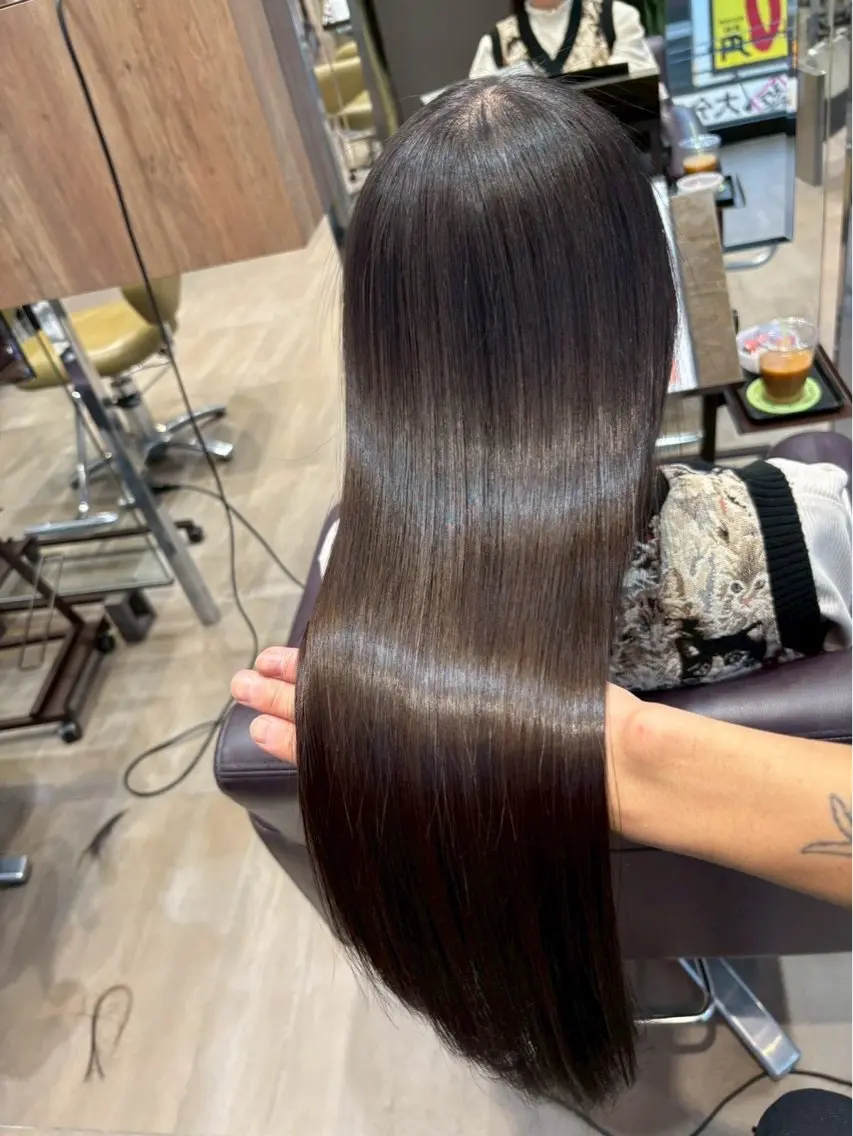 ロング カット ヘアカラー トリートメント brace 小笹花純のヘアスタイル