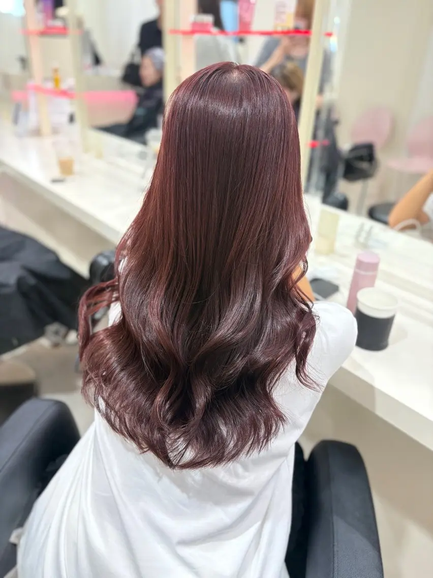 ロング ヘアカラー トリートメント ヘアセット 💗暖色カラー💗 ツヤ髪💗Mayaのヘアスタイル