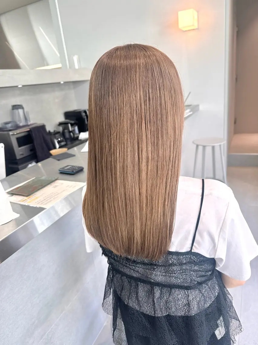 ロング カラー 伸ばしかけ 髪質改善 トリートメント 染谷 遥花のヘアスタイル