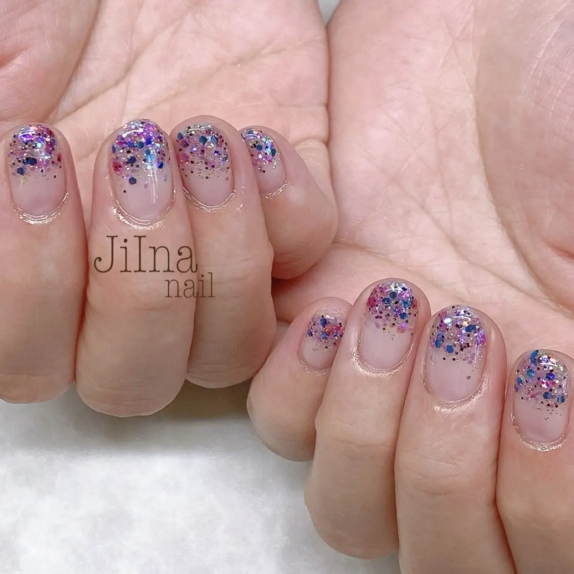 ネイル ラメ(グリッター) ラメグラデーション JiIna nailのネイルデザイン