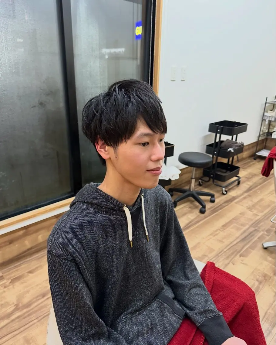 ショート メンズ マッシュ カット 艶髪カラー/髪質改善 細貝 舞利のヘアスタイル