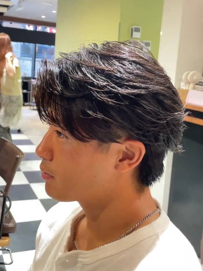 ショート パーマ メンズ フェザーパーマ メンズパーマ フェード/ショート メンズ特化/怜哉のヘアスタイル