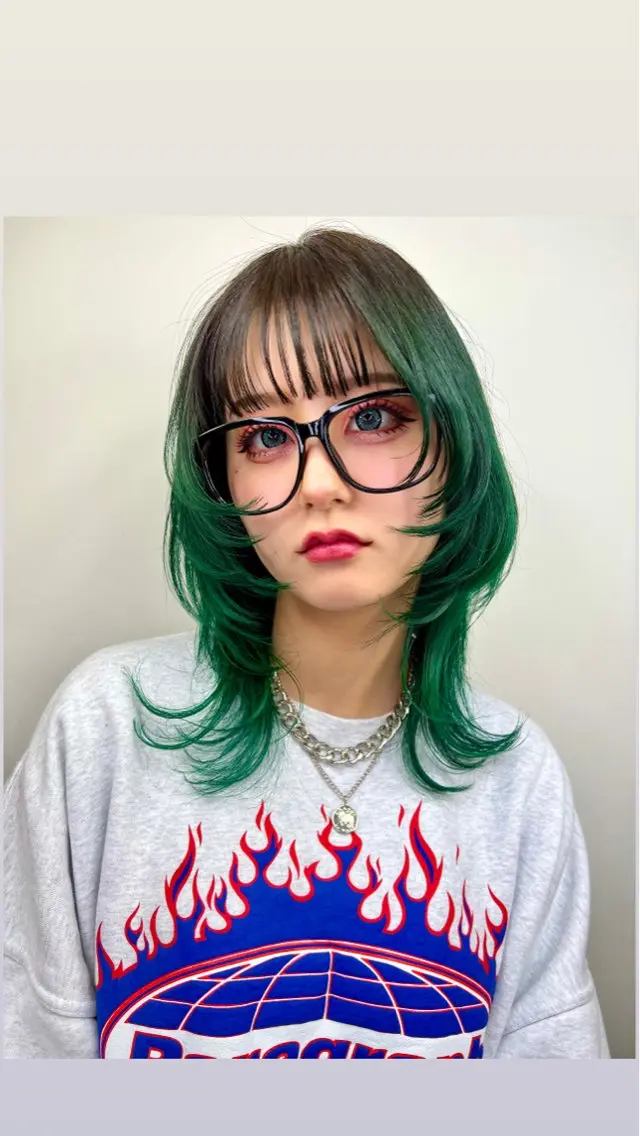 ミディアム カット ヘアカラー トリートメント 【ロングウルフカット 姫カット】伊藤裕哉のヘアスタイル