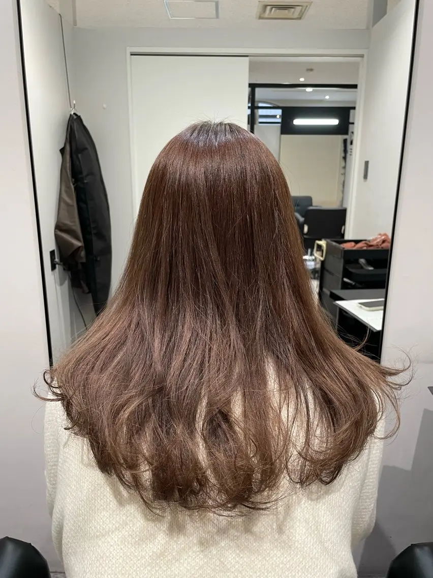 セミロング カラー カット ヘアカラー 韓国風スタイル 北田陸斗のヘアスタイル