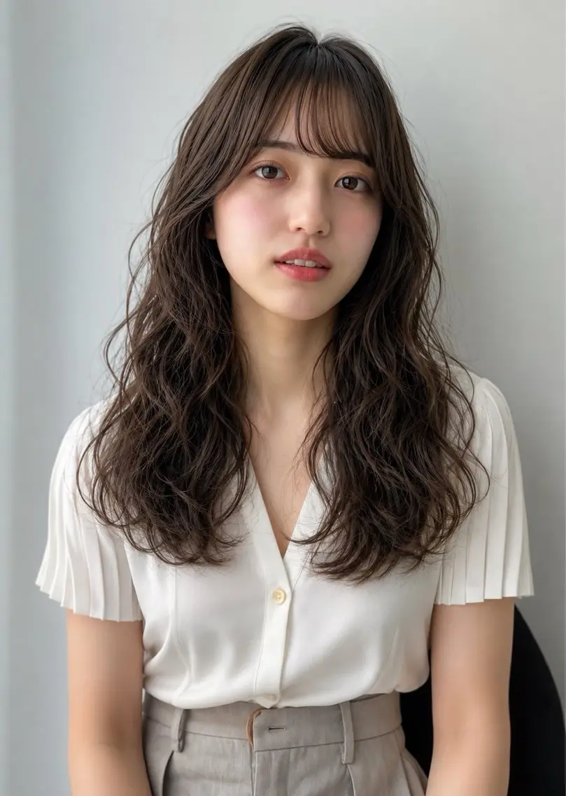 ロング パーマ パーマ トリートメント 佐藤優晟/カラー/ 癖毛ショート/表参道のヘアスタイル