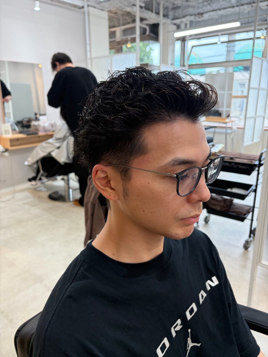 パーマ メンズ カット パーマ 野中 陸斗のヘアスタイル