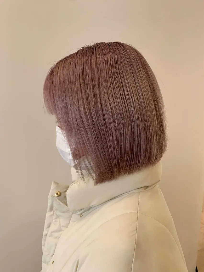 ショート カラー ブリーチ ピンクカラー ホワイトピンク ブリーチ✨/似合わせ カラー🎀/Yuzuのヘアスタイル