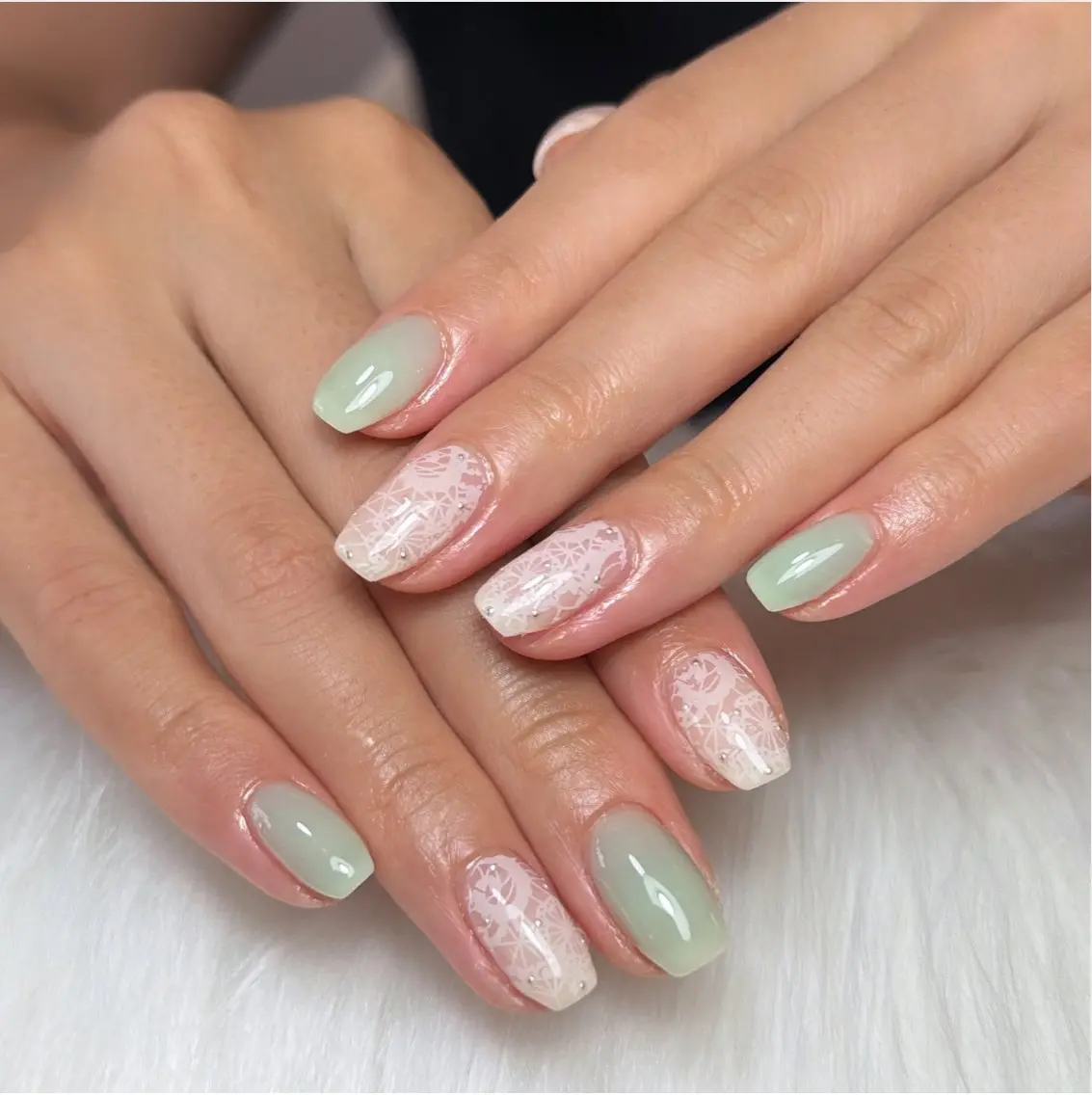 ネイル 長さ出し フレンチネイル 韓国ネイル マグネットネイル ミラーネイル ハンドネイル kiwami305 nail salonのネイルデザイン