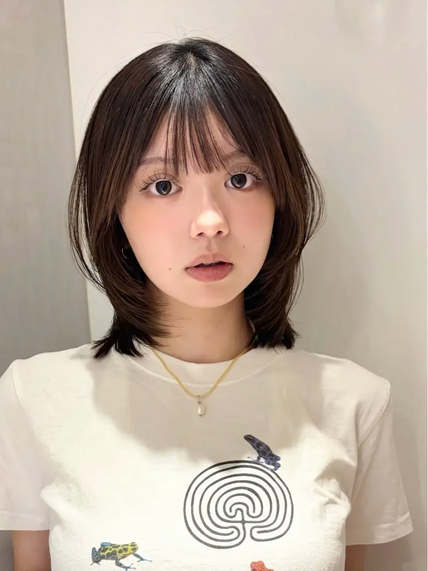 ミディアム カラー カット ヘアカラー -みつま はるな-のヘアスタイル