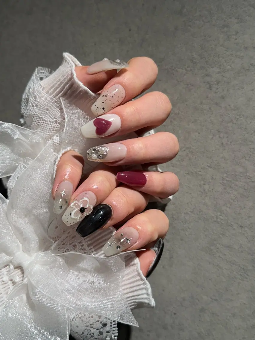 ネイル I-nailロング /ワンホン/キラキラのネイルデザイン