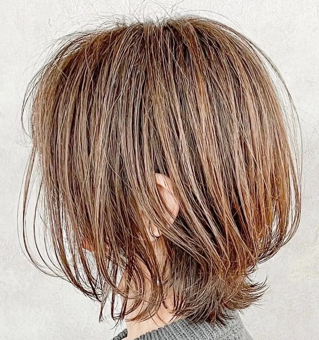 ミディアム 他店で断られた方⭕️ ハイライト特化 須永のヘアスタイル