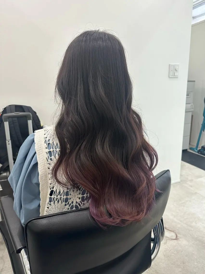 ロング カラー ブリーチ グラデーションカラー ピンクカラー カット ヘアカラー トリートメント レイヤー/ナチュラル 💐nao.のヘアスタイル