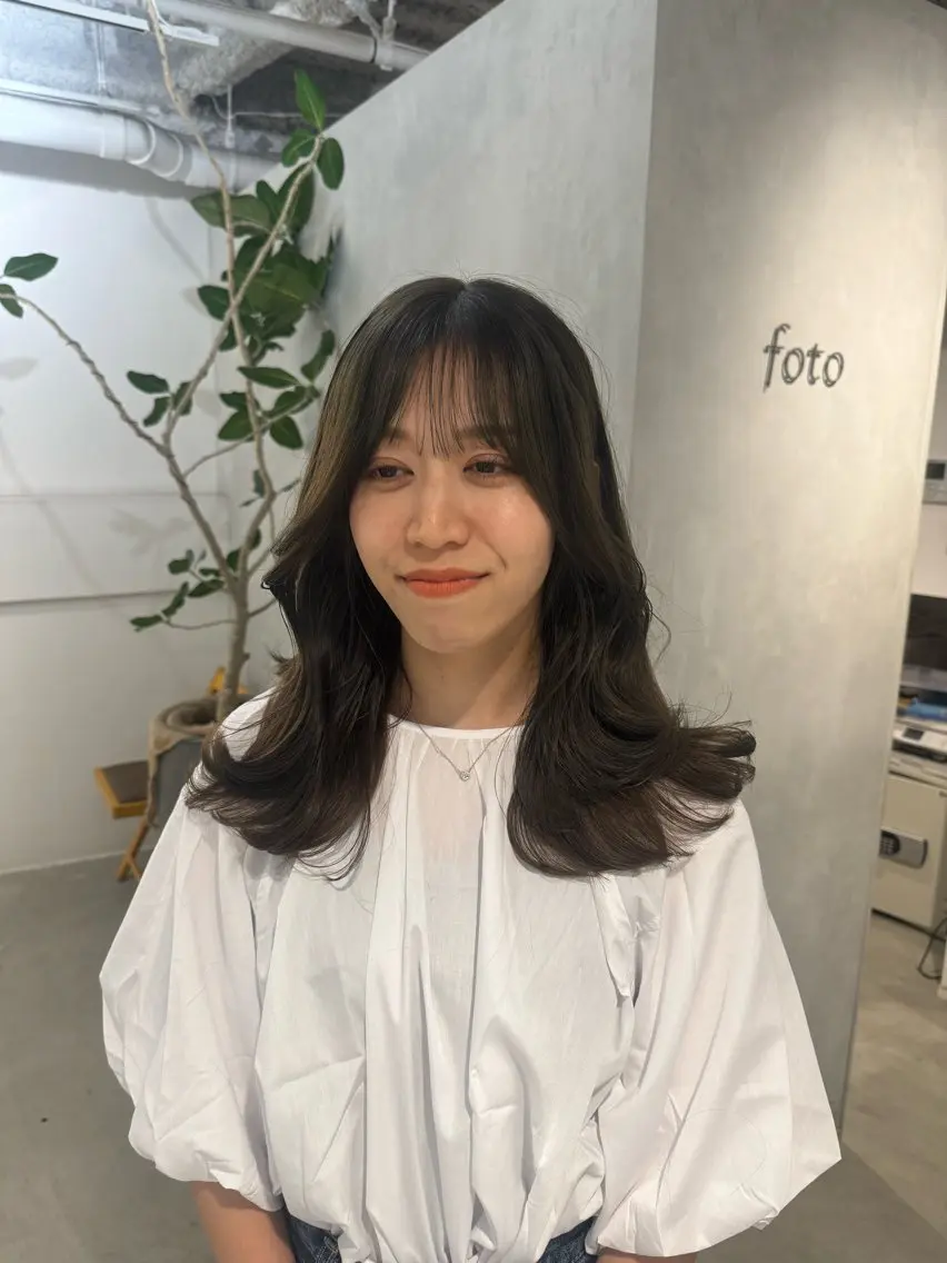 セミロング カット ヘアカラー トリートメント 新宿/顔周りカット +レイヤー=しずく♩のヘアスタイル