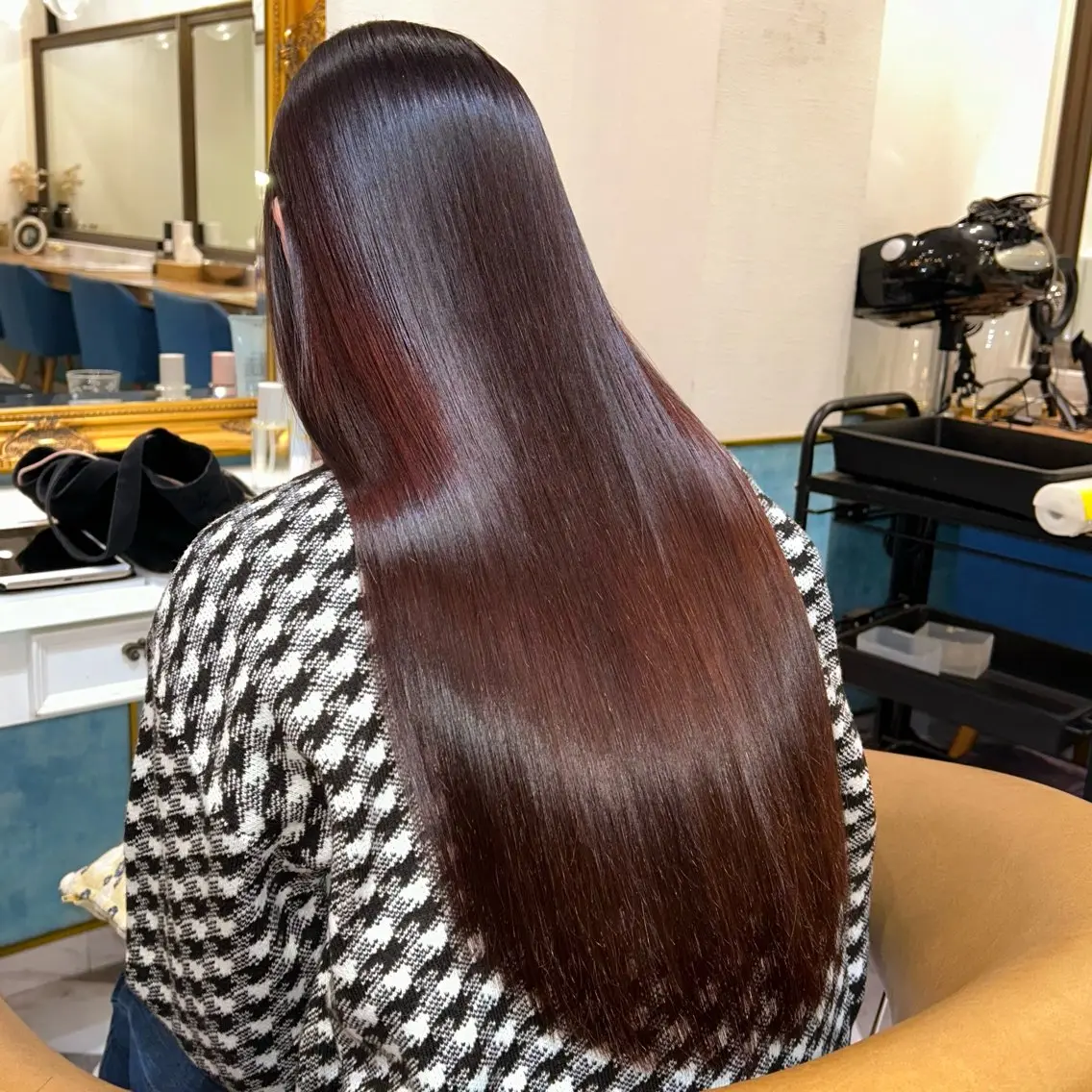 ロング カラー ボブ 縮毛矯正 髪質改善【縮毛矯正】 北千住 田邉 澪のヘアスタイル