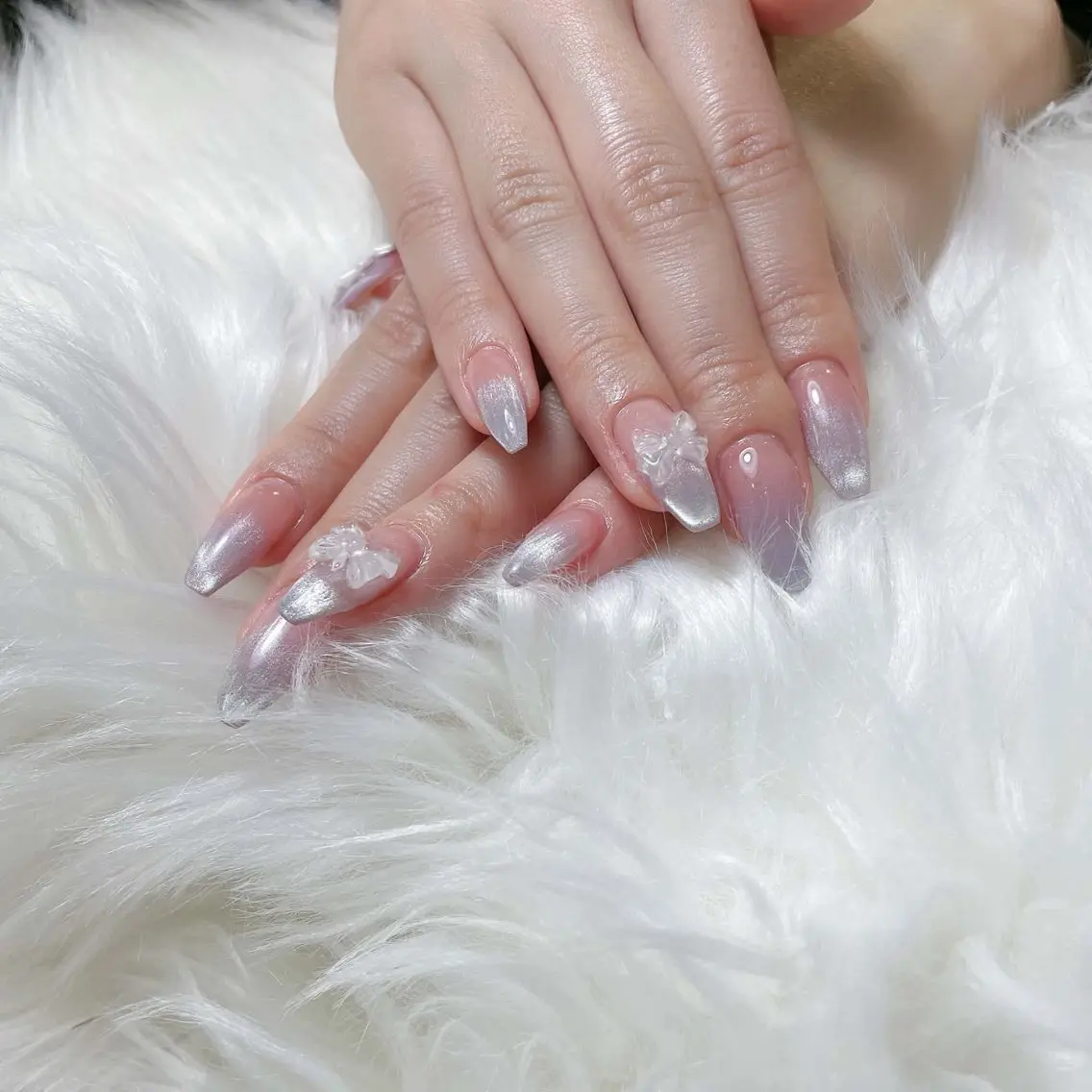 ネイル 長さ出し フレンチネイル グラデーション 韓国ネイル マグネットネイル ハンドネイル Lannie nailのネイルデザイン