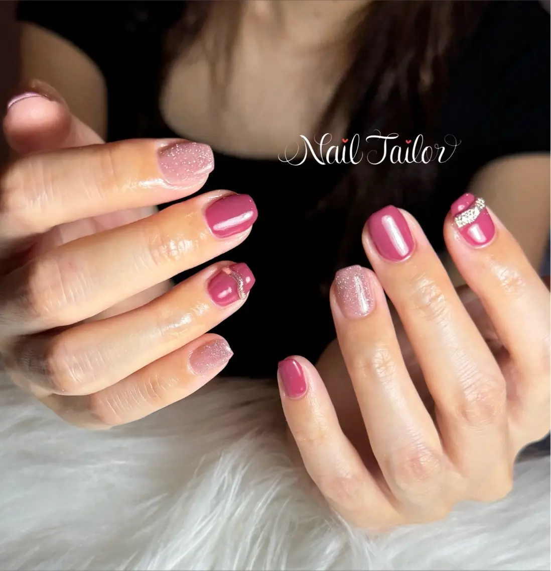 ネイル フラッシュネイル キラキラネイル ワンカラーネイル ハンドネイル NailTailor ネイルテイラーのネイルデザイン