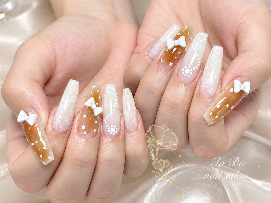 ロング ハンドネイル Nail Salon To Be珈月のネイルデザイン